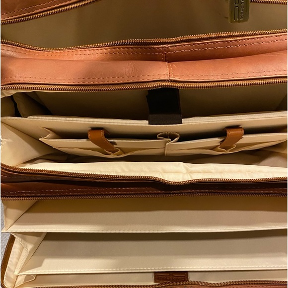 Claire Chase Leather Briefcase With Strap - Picture 9 of 10